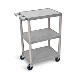 Amrex Clinic Electrotherapy Carts Plastic Utility Cart, 3 Shelves, Grey