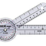 Baseline Plastic Goniometer - 360 Degree Head - 6 inch Arms