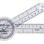 Baseline Plastic Goniometer - HiRes 360 Degree Head - 6 inch Arms