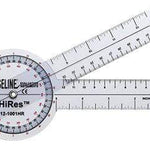 Baseline Plastic Goniometer - HiRes 360 Degree Head - 8 inch Arms
