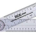 Baseline Plastic Goniometer - Rulongmeter Style - 360 Degree Head - 6 inch Arms
