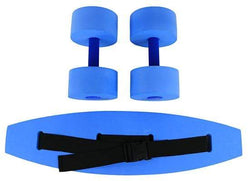 CanDo aquatic exercise kit, (jogger belt, hand bars) medium, blue