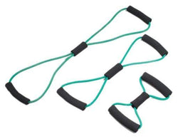 CanDo Tubing BowTie Exerciser - 3-piece set (14", 22", 30"), green