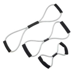 CanDo Tubing BowTie Exerciser - 3-piece set (14", 22", 30"), silver