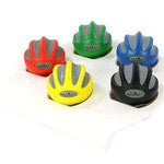 CanDo Digi-Squeeze hand exerciser - Medium - set of 5 pieces (yellow, red, green, blue, black), with rack