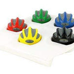 CanDo Digi-Squeeze hand exerciser - Small - set of 5 pieces (yellow, red, green, blue, black), with rack