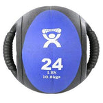 CanDo, Dual-Handle Medicine Ball, 9" Diameter, Blue, 24 lb.
