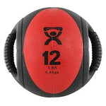 CanDo, Dual-Handle Medicine Ball, 9" Diameter, Red, 12 lb.