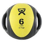 CanDo, Dual-Handle Medicine Ball, 9" Diameter, Yellow, 6 lb.