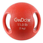 CanDo, Molded Dual Handle Medicine Ball, Red, 11 lb. (5 kg)