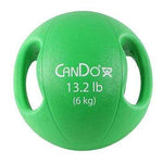 CanDo, Molded Dual Handle Medicine Ball, Green, 13.2 lb. (6 kg)