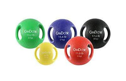CanDo, Molded Dual Handle Medicine Ball, 5-piece set (1 ea: tan through blue)