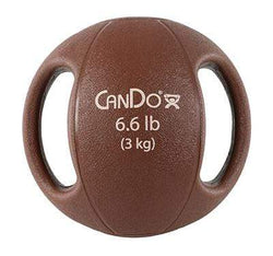 CanDo, Molded Dual Handle Medicine Ball, Tan, 6.6 lb. (3 kg)