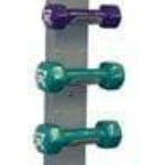 CanDo Vinyl Coated Dumbbell, 10 Piece Set with Wall Rack (2 Each: 1, 2, 3, 4, 5 lb)