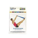 CanDo Low Powder Exercise Band Pep Pack - Moderate with green, blue and black band