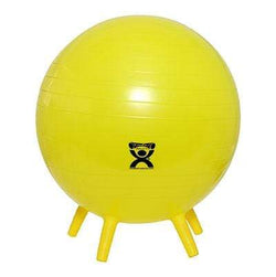CanDo Inflatable Exercise Ball - with Stability Feet - Yellow - 18" (45 cm)