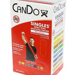 CanDo Latex Free Exercise Band - box of 30, 5' length - Red - light