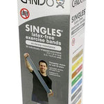CanDo Latex Free Exercise Band - box of 30, 5' length - Silver - xx-heavy