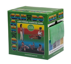 CanDo Low Powder Exercise Band - 25 yard roll - Green - medium
