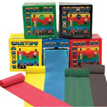 CanDo Low Powder Exercise Band - 25 yard rolls, 5-piece set (1 each: yellow, red, green, blue, black)