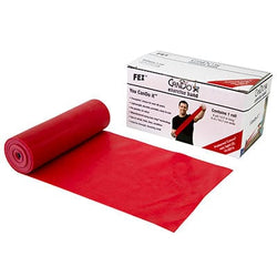 CanDo CanDo Low Powder Exercise Band Rolls CanDo Low Powder Exercise Band - 6 yard roll - Red - light