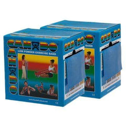 CanDo Low Powder Exercise Band - Twin-Pak - 100 yard (2 x 50 yard rolls) - Blue - heavy