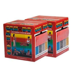 CanDo Low Powder Exercise Band - Twin-Pak - 100 yard (2 x 50 yard rolls) - Red - light