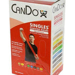 CanDo Low Powder Exercise Band - box of 30, 5' length - Red - light