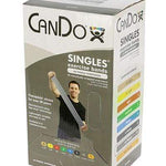 CanDo Low Powder Exercise Band - box of 30, 5' length - Silver - xx-heavy
