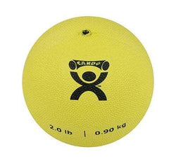 CanDo, Soft and Pliable Medicine Ball, 5" Diameter, Yellow, 2 lbs.