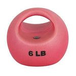 CanDo One Handle Medicine Ball - 6 lb - Red