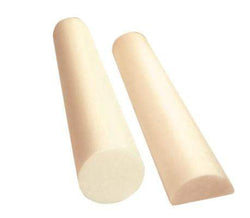 CanDo Foam Roller - Antimicrobial - Beige PE foam - 6" x 12" - Round