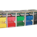CanDo Low Powder Exercise Band - 100 yard Perf 100 rolls, 5-piece set (1 each: yellow, red, green, blue, black)