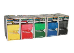 CanDo Low Powder Exercise Band - 100 yard Perf 100 rolls, 5-piece set (1 each: yellow, red, green, blue, black)