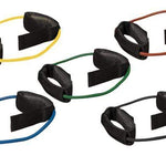 CanDo Exercise Tubing with Cuff Exerciser - 5-piece set (1 each: yellow, red, green, blue, black)