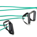 CanDo Tubing with Handles Exerciser - 3-piece full body set (18", 36", 48"), Green, medium