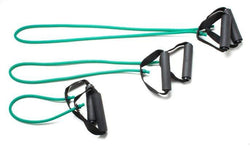 CanDo Tubing with Handles Exerciser - 3-piece full body set (18", 36", 48"), Green, medium