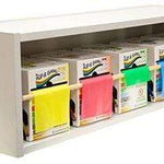 CanDo Dispens-a-Band exercise band rack, wood, 5 rolls, INCLUDING: 5 x 50 yard CanDo AccuForce low powder set (yellow, red, green, blue, black)