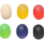 CanDo Gel Squeeze Ball - Large Cylindrical - 6-piece set (tan, yellow, red, green, blue, black)