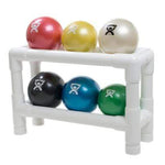 CanDo WaTE Ball - Hand-held Size - 6-piece set (1 each: tan, yellow, red, green, blue, black), with 2-tier rack