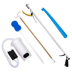 FabLife Hip kit FabLife Hip Kit: 32" reacher, contoured sponge, formed sock aid, 18" plastic shoehorn, 24" dressing stick