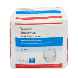 McKesson Briefs and Diapers Unisex Adult Absorbent Underwear Sure Care Pull On X-Large Disposable Heavy Absorbency
