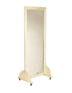 Glass mirror, mobile caster base, vertical, 22" W x 60" H