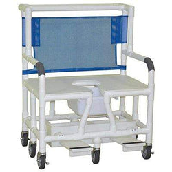 Bariatric shower chair 30" (6-HEAVY DUTY CASTERS 5" x 1 1/4") - footrest