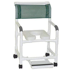 Deluxe wide shower chair 22" with 3" twin casters