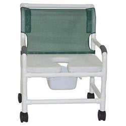 Extra-wide shower chair 26" with 4" twin casters - full support soft seat