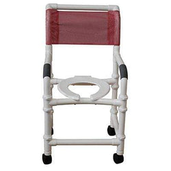 Shower chair 18", 3" twin casters with fastener plugs