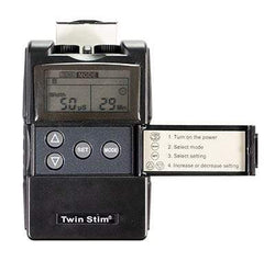 Digital 2-channel EMS/TENS unit, portable/battery, complete