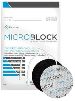 Micro Block Antimicrobial Electrodes, 2? Round White Cloth (10 packs of 4)