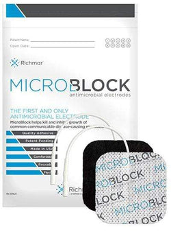 Micro Block Antimicrobial Electrodes, 2? x 2? Square White Cloth (10 packs of 4)